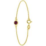 Lucardi - Armband - Goudkleurig - Echt Zilver - Geboortesteen