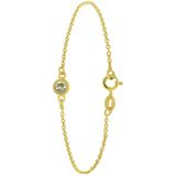 Lucardi - Armband - Echt Zilver - Goudkleurig - Geboortesteen