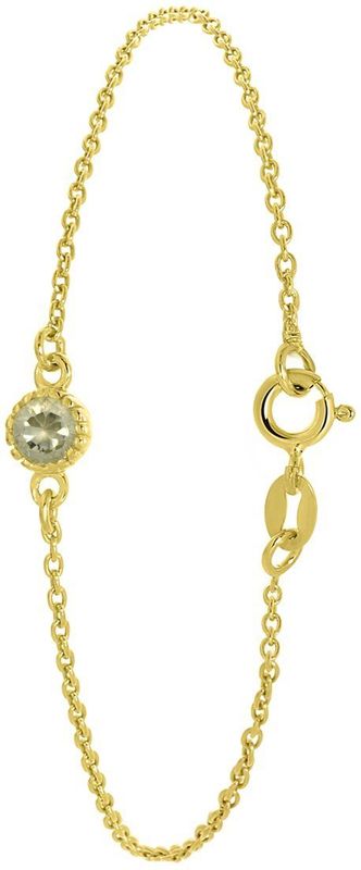 Lucardi - Armband - Echt Zilver - Goudkleurig - Geboortesteen