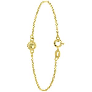 Lucardi Dames Armband plated geboortesteen - Echt Zilver - Armband - Cadeau voor vrouwen - 19 cm - Goudkleurig
