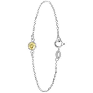 Lucardi Dames Armband Plated Geboortesteen - Echt Zilver - Armband - Cadeau - 19 cm - Zïlverkleurig