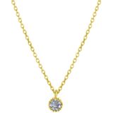 Lucardi - Dames Ketting - Goudkleurig - Echt Zilver - 45 cm