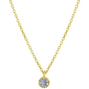 Zilveren ketting&hanger goldplated geboortesteen