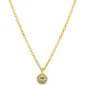 Zilveren ketting & hanger goldplated geboortesteen