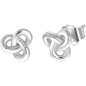 Lucardi Dames Oorknoppen Knoop - Oorbellen - Cadeau - Echt Zilver - Zilverkleurig