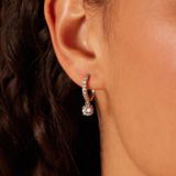 Lucardi Dames Oorringen Met Hanger Zirkonia - Echt Zilver