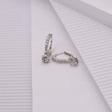 Lucardi Dames Oorringen Met Hanger Zirkonia - Echt Zilver