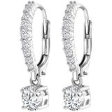 Lucardi Dames Oorringen Met Hanger Zirkonia - Echt Zilver
