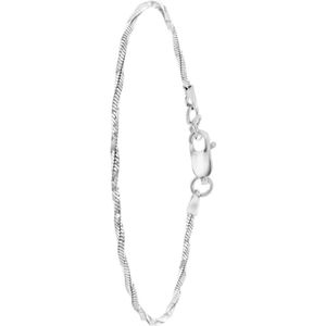 Gerecycled zilveren armband gedraaid