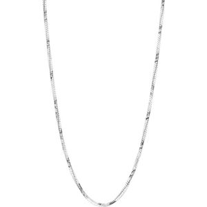Lucardi Dames Ketting gedraaid - Echt Zilver - Ketting - Cadeau - 42 cm - Zilverkleurig