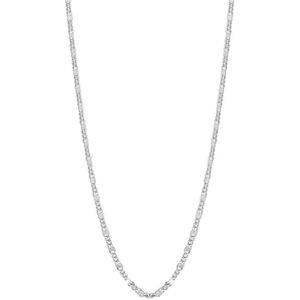 Lucardi Dames Ketting fantasie - Echt Zilver - Ketting - Cadeau voor vrouwen - 45 cm - Zilverkleurig