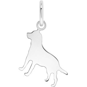 Lucardi Dames Zilveren hanger hond - Hanger - 925 Zilver - Zilverkleurig