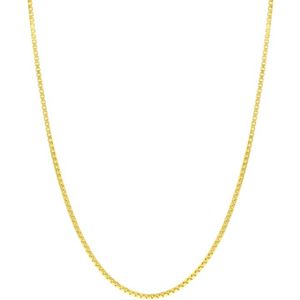 Lucardi Dames plated Ketting venetiaans - Echt Zilver - Ketting - Moederdag Cadeautje - 60 cm - Goudkleurig