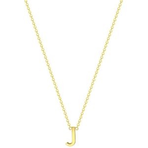 Lucardi - Dames Ketting met Letter Hanger - Ketting - Geelgoud - 43 cm - 9 Karaat