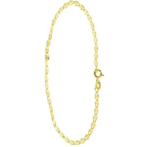 Lucardi Dames Armband met stradust schakel - 9 karaat - Armband - Cadeau voor vrouwen - 19 cm - Geelgoud