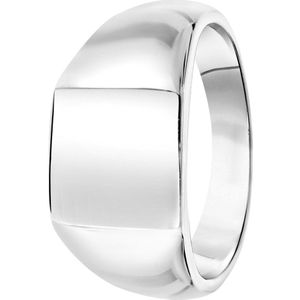 Lucardi Jongens - Kinder ring met plating - Vierkant - Cadeau - Echt Zilver - Zilverkleurig