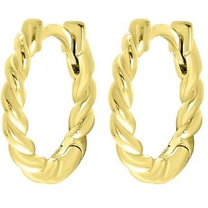Lucardi Dames Goldplated oorringen gedraaid - Oorbellen - Moederdag Cadeau - Echt Zilver - Goudkleurig