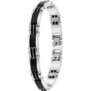 Gerecycled stalen armband schakel mat