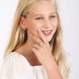 Lucardi Meisjes Oorring met Plating - Cadeau - Staal - Zilverkleurig