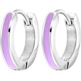 Lucardi Meisjes Oorring met Plating - Cadeau - Staal - Zilverkleurig