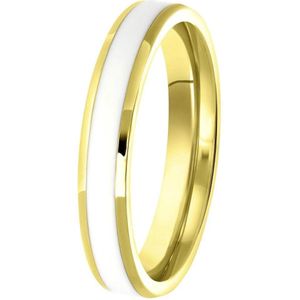 Lucardi Meisjes Kinder ring met plating - Cadeau - Staal - Goudkleurig
