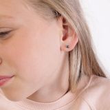 Lucardi - Oorknop - Geelgoud - 9 Karaat - Rond - Zirkonia