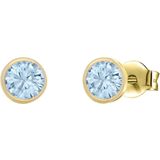 Lucardi - Oorknop - Geelgoud - 9 Karaat - Rond - Zirkonia