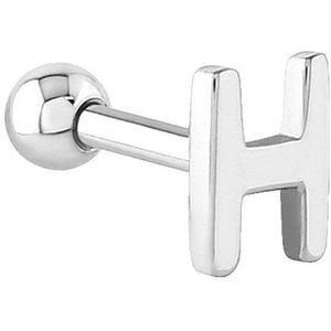 Lucardi Dames Helixpiercing letter - Piercing - Cadeau - Staal - Zilverkleurig