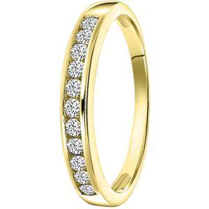 Zilveren ring gold met zirkonia