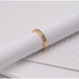 Lucardi - Dames Ring - Goudkleurig - Echt Zilver - Met Zirkonia