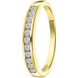 Lucardi - Dames Ring - Goudkleurig - Echt Zilver - Met Zirkonia