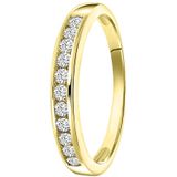 Lucardi - Dames Ring - Goudkleurig - Echt Zilver - Zirkonia