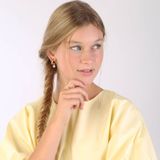 Lucardi - Dames Oorbellen - Kristal Wit - Echt Zilver - Goudkleurig