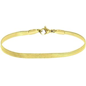 Lucardi Dames Roma armband - Staal - Armband - Cadeau voor vrouwen - 20 cm - Goudkleurig
