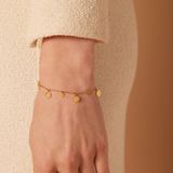 Lucardi - Grace - Armband - Goudkleurig - Staal - 20 cm