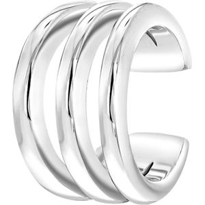 Lucardi - Driedubbel Earcuff - Oorbellen - Zilverkleurig - Echt Zilver