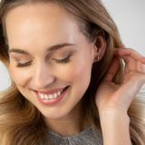 Lucardi Dames Goldplated Suspender Oorbel - Oorbellen - Cadeau - Echt Zilver - Goudkleurig