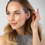 Lucardi Dames Goldplated Suspender Oorbel - Oorbellen - Cadeau - Echt Zilver - Goudkleurig