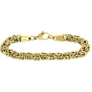 Gerecycled stalen goldplated armband met koningsschakel