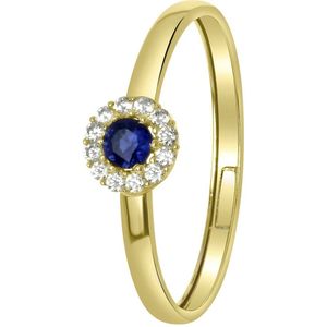9 karaat ring met wit&blauwe zirkonia