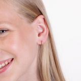 Lucardi - Oorring - Goudkleurig - Rond - Zirkonia - Echt Zilver