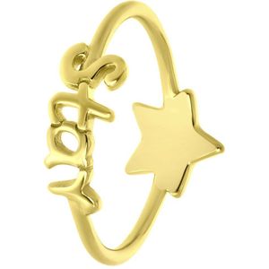 Zilveren goldplated ring star