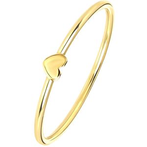 Lucardi Dames Ring met Hart - 9 Karaat Geelgoud