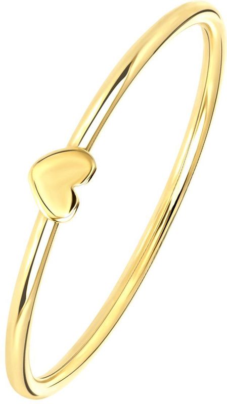 Lucardi Dames Ring met Hart - 9 Karaat Geelgoud