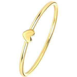 Lucardi - Ring met Hart - 14 Karaat Goud - Geelgoud - Dames