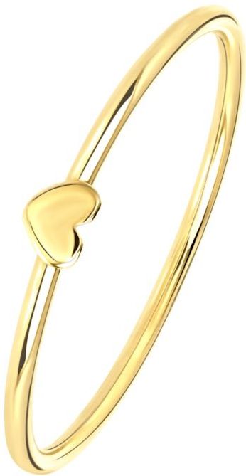 Lucardi - Ring met Hart - 14 Karaat Goud - Geelgoud - Dames