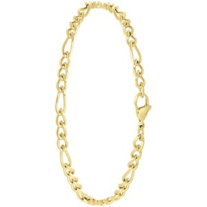 Lucardi - Goldplated Armband - Figaroschakel - Goudkleurig - Staal