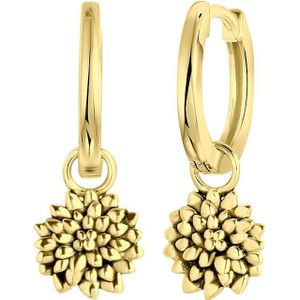 Zilveren goldplated oorbellen geboortebloem