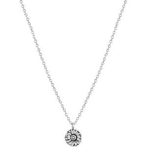 Zilveren ketting&hanger geboortebloem