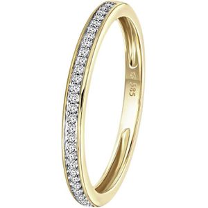 14 Karaat geelgouden railring 29 diamanten 0,08ct